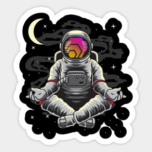 Astronaut Yoga HEX Coin To The Moon Crypto Token Cryptocurrency Wallet Birthday Gift For Men Women Kids Sticker